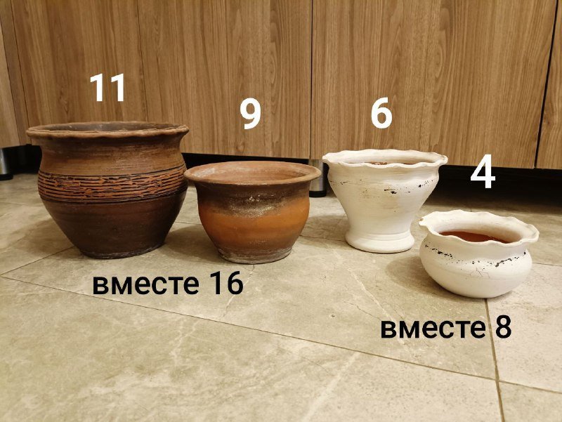 Керамические и пластиковые горшки, поддон на колесиках