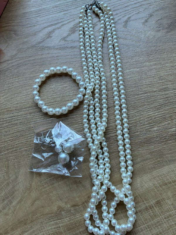 Бусы, браслет и серьги жемчужные 2