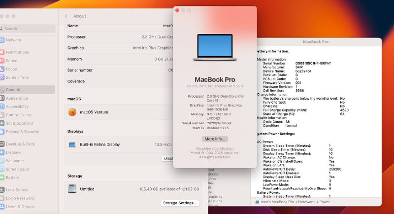 MacBook Pro 2017 i5 8/128ГБ 2
