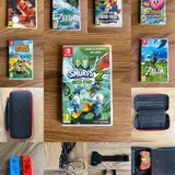 Nintendo Switch, 12 игр, сумка, кабели, джойстики 2