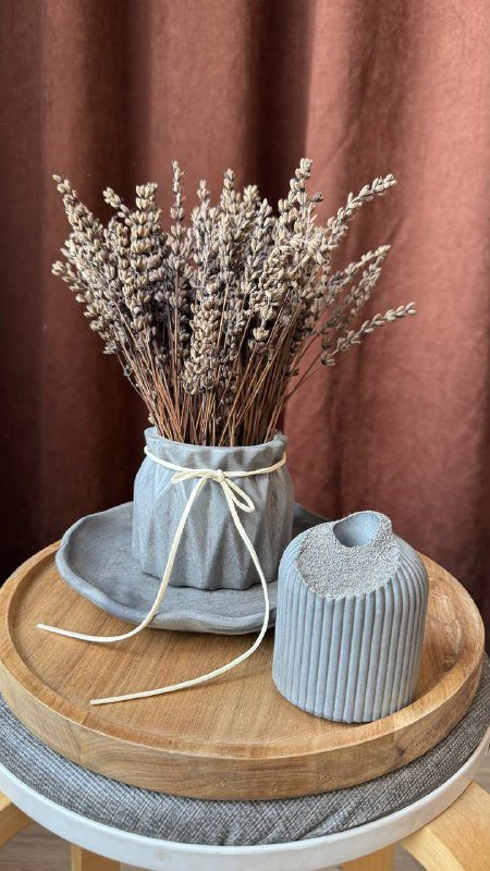 Вазы, подставки, подносики, подсвечники из бетона 4