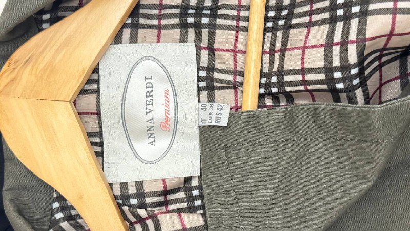 Стильный женский тренч ANNA VERDI, размер 42, салатовый 5