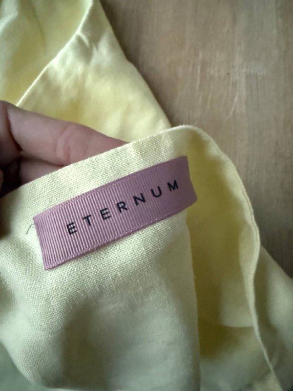 Пуховик из экокожи Zara, Топ лимонный изо льна 4