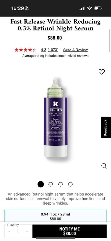 Kiehl’s Retinol Night Serum, Ferulic Brew Facial Essence 6