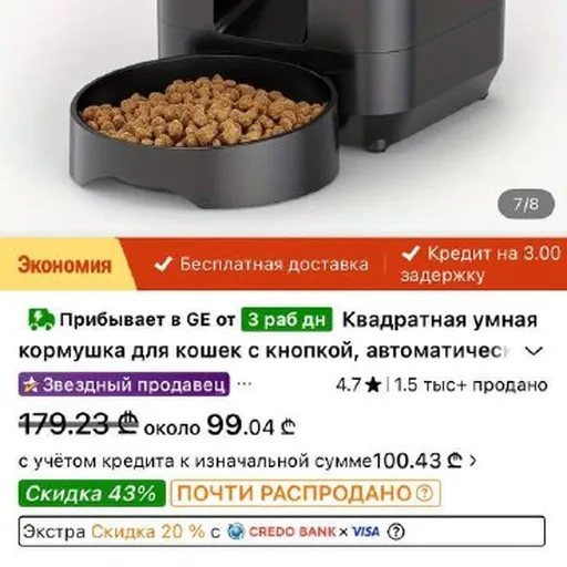 Автоматическая кормушка и фонтанчик для кошек и собак