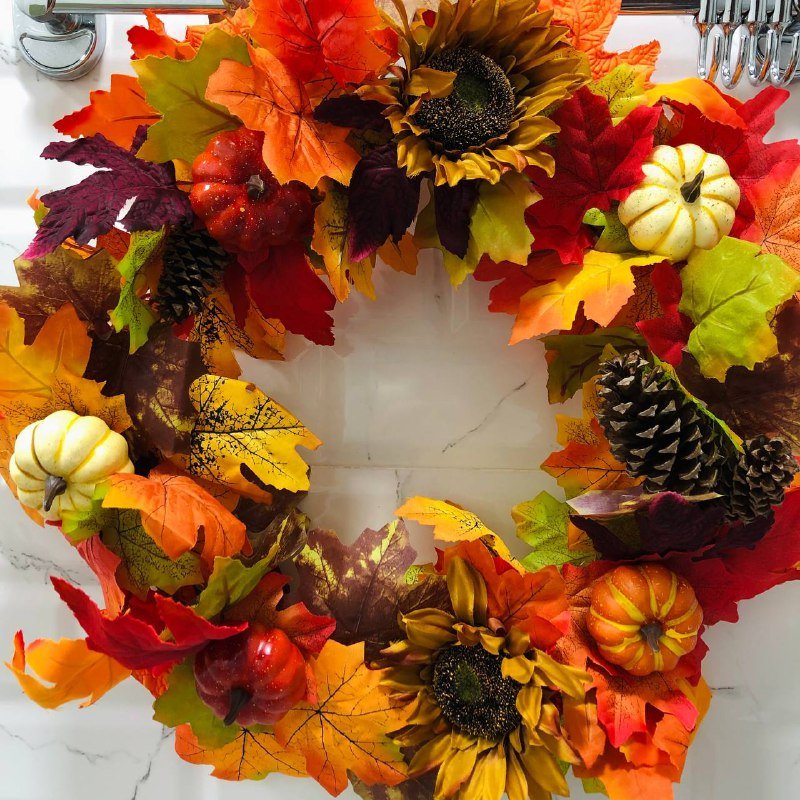 Большой осенний декоративный венок 2