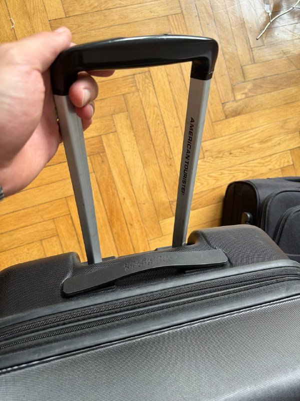 Американский Турист XL и тканевый чемоданы черные 2