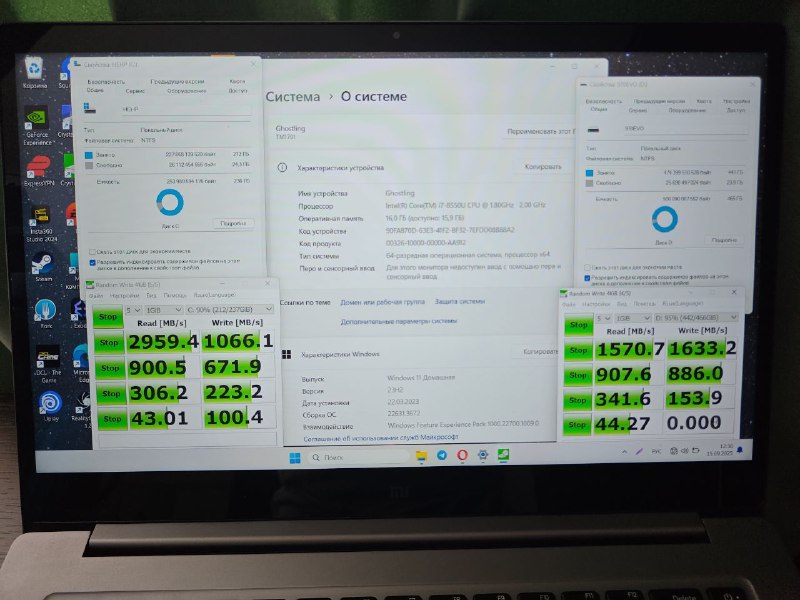 Xiaomi mi Notebook Pro 15.6" 2017 i7 16GB MX150 256SSD+512SSD 6