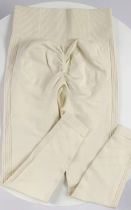 Лосины с высокой посадкой и пуш ап эффектом бежевый, черный 2