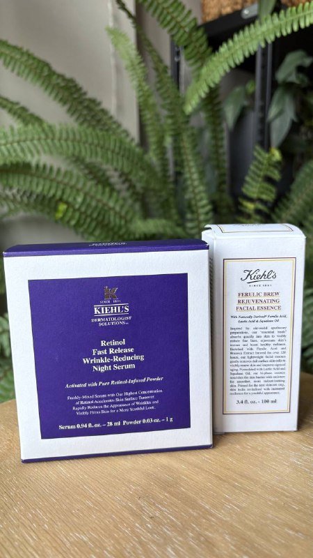 Kiehl’s Retinol Night Serum, Ferulic Brew Facial Essence