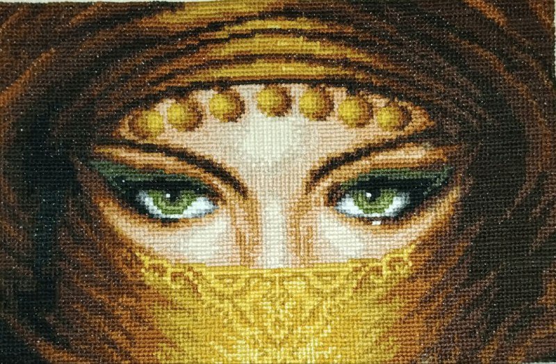 Картины ручной вышивки: Глаза, Девушка и лошадь, Домик 2