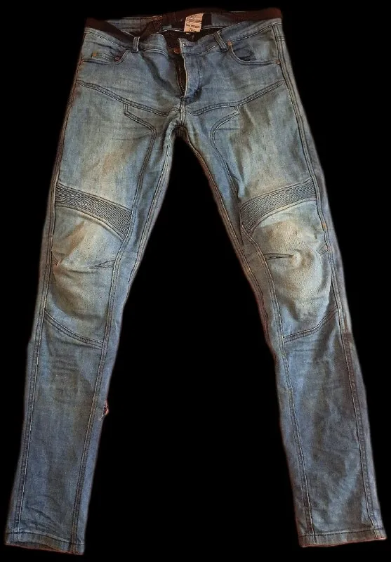 Motorcycle jeans with Kevlar inserts and knee pads 1