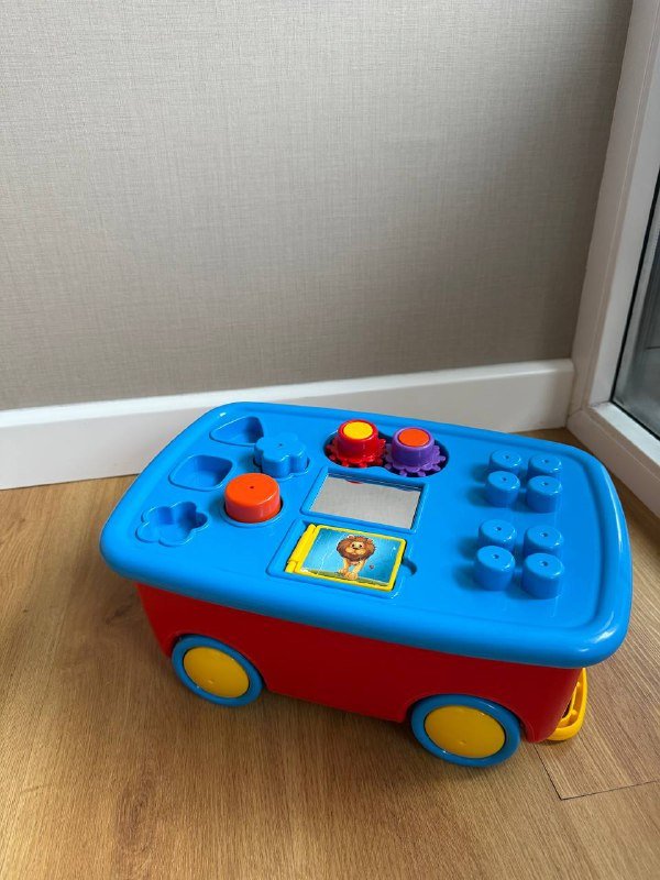 Детская тележка для игр с конструктором и фруктами 4