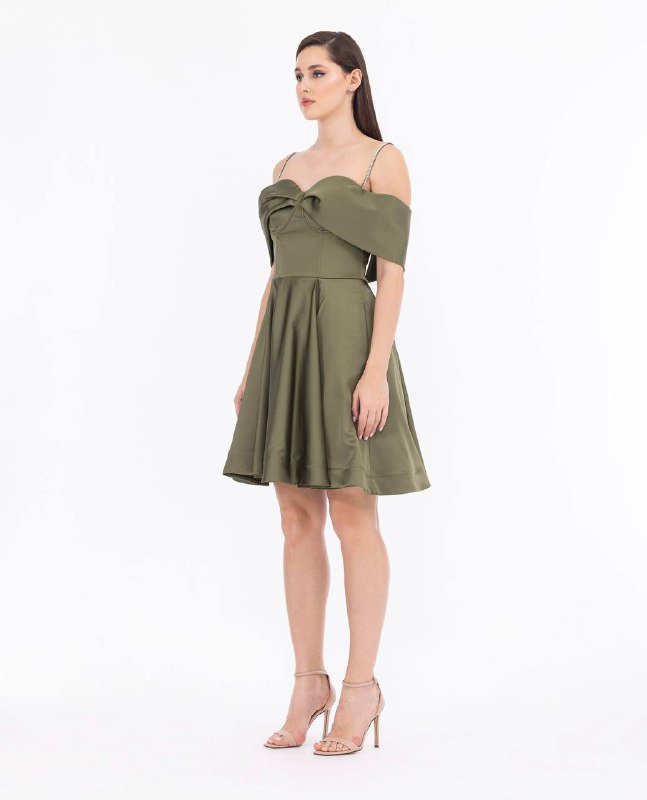 Платье Ilmio оливковое с корсетом, размер 40 4