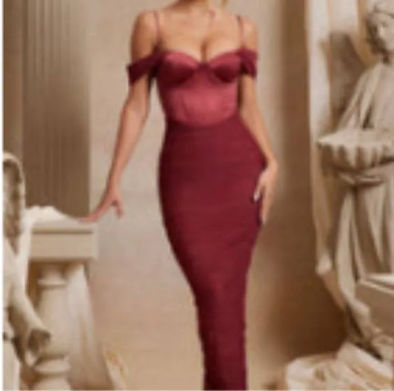 OH POLLY Burgundy Maxi Dress 1