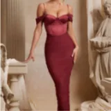 OH POLLY Burgundy Maxi Dress 1