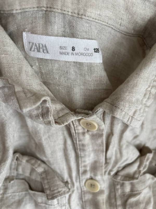 Льняной комбинезон для девочки Zara, размер 128 см 2