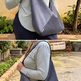 Gray suede-like shopper bag 2