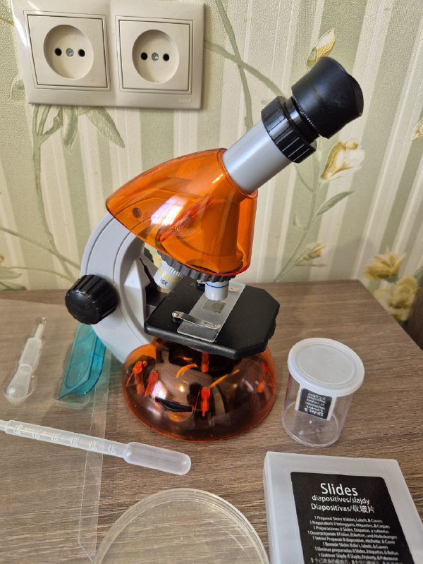 Микроскоп детский Атом 40x-640x с набором для опытов 2