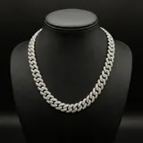 Цепь Cuban link из серебра 925 с цирконием 1