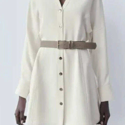 ZARA платье мини из крепа с поясом