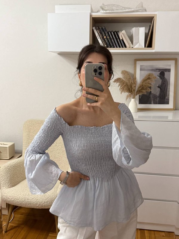 Блуза ZARA из 100% рами XS S M 3