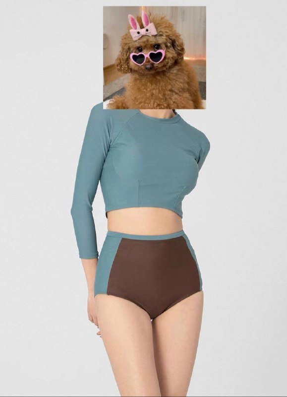 Голубо-коричневый раздельный купальник, светло-зеленый пляжный костюм, коричневый цельный купальник