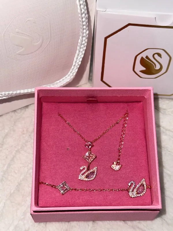 Swarovski кулон, цепочка, браслет