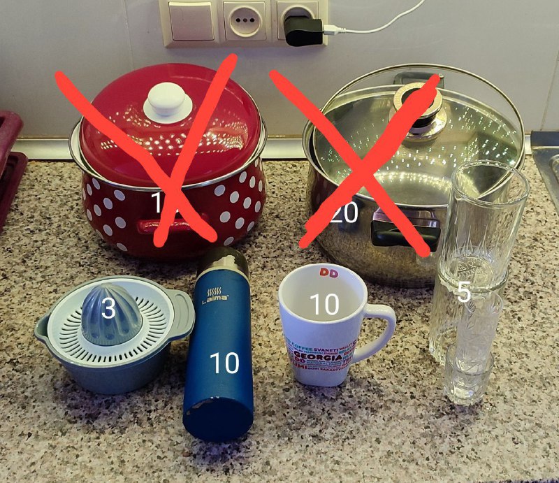 Чашки, тарелки, термос, соковыжималка, стаканы, бокалы для вина, чайник, сахарница 2