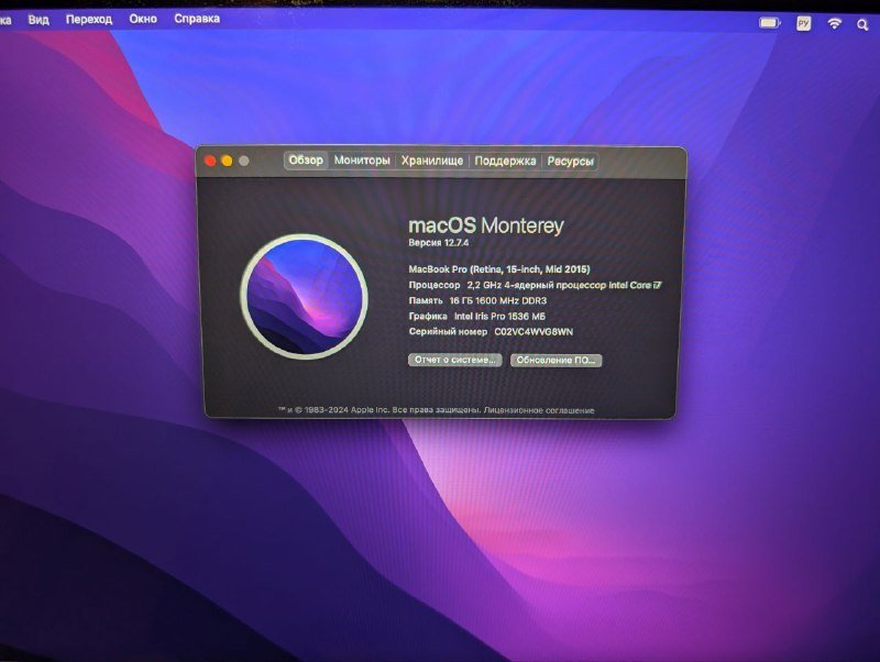 MacBook Pro 16/256 Retina 15-inch Mid 2015 6