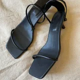Черные босоножки Massimo Dutti, кожа, 38 размер 2