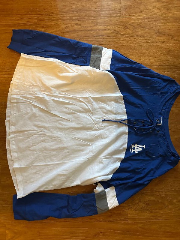 Women's Los Angeles Dodgers Lace-Up Long Sleeve T-Shirt 4