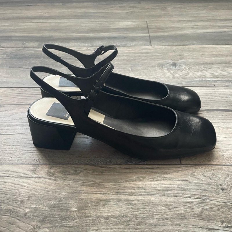 Dolce Vita черные кожаные туфли Mary Janes на блочном каблуке, US 7.5 2