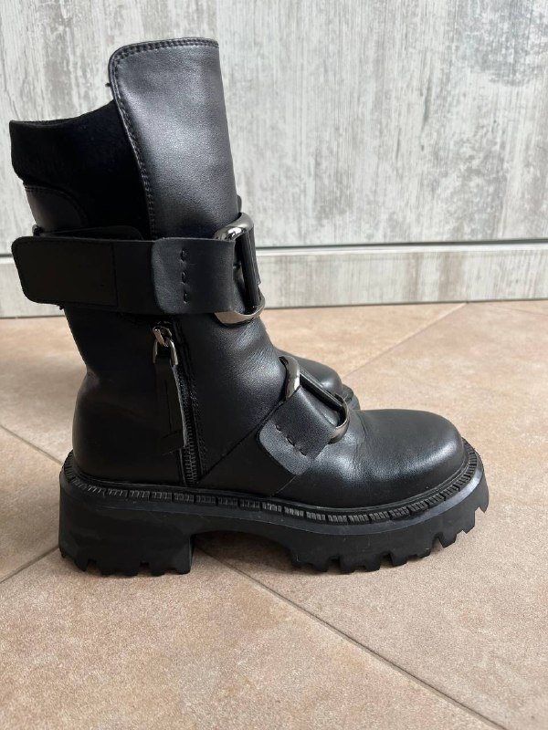 Байкерские ботинки мужские, натуральная кожа, размер 38 2