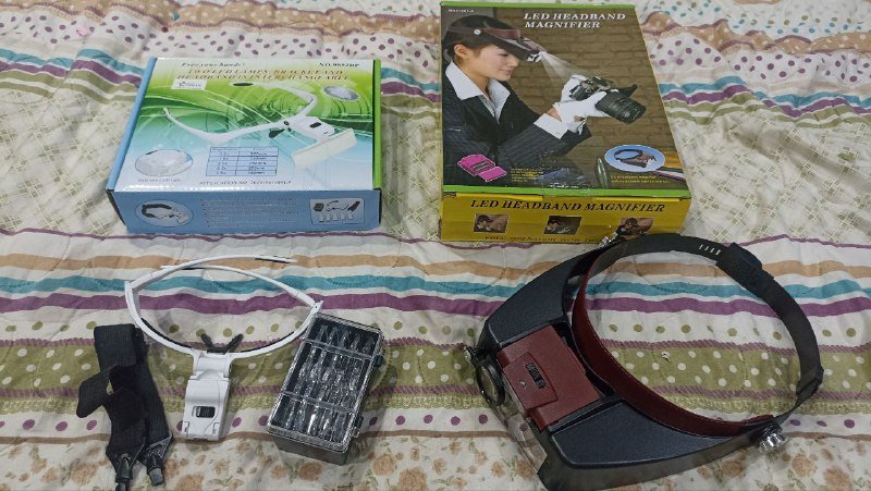 Очки-лупа с подсветкой белые и черные