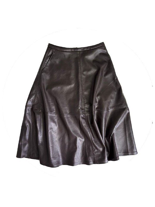 Юбка H&M из искусственной кожи коричневая размер L/46 3