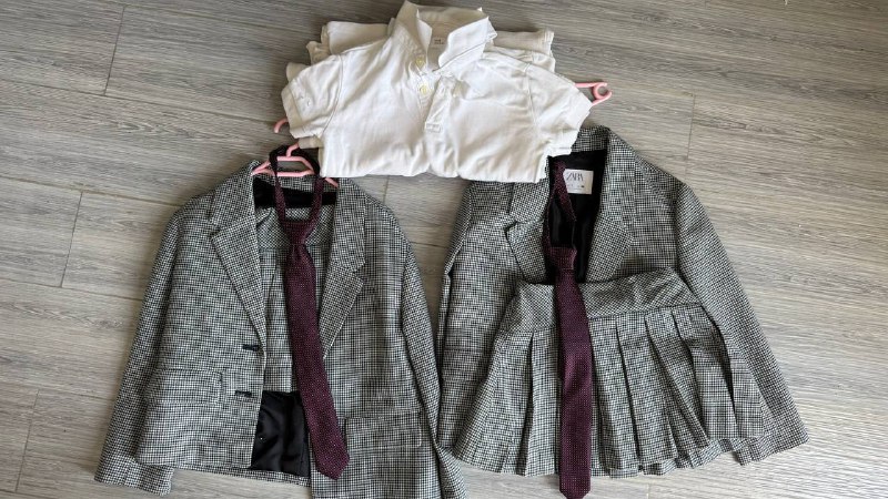 Комплект школьной формы Zara для девочек 1 класс, сарафаны + блузки 2 класс