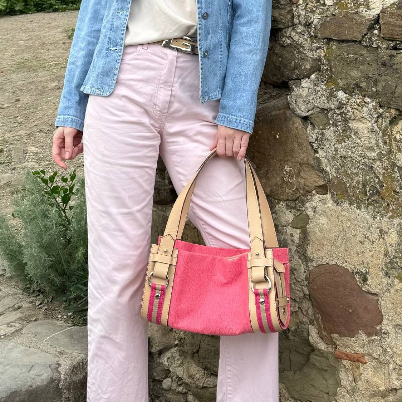 Сумка Lancel оригинал, розовый деним и натуральная кожа 4