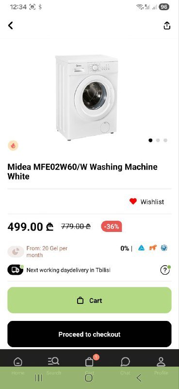 Стиральная машина Midea 6kg 3