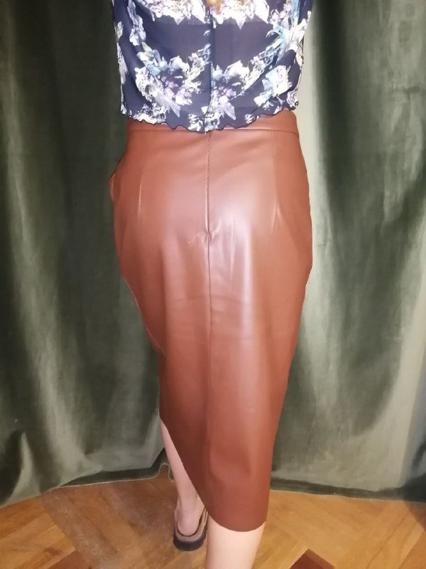 Юбка женская миди из эко-кожи 3