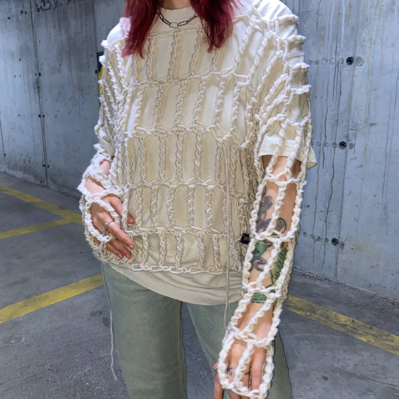 Сетка худи шерсть акрил Oversize