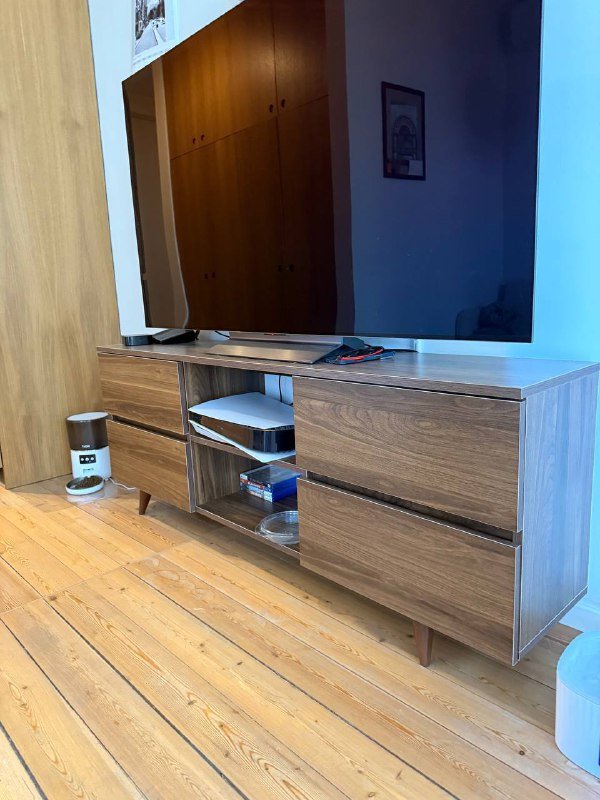 Монитор LG UltraFine 27md5kl, ТВ тумба ореховая с 4 ящиками 4