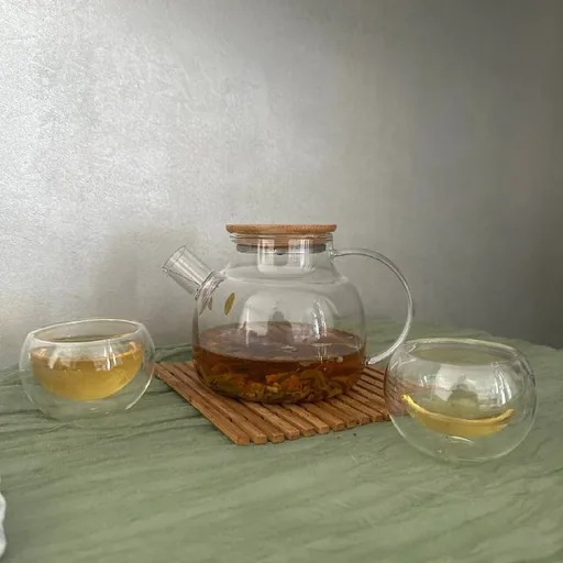 Чайный набор, заварочный чайник, 2 чашки, подставка