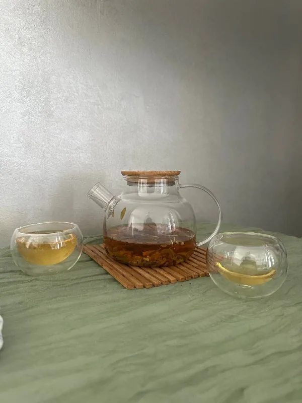Чайный набор, заварочный чайник, 2 чашки, подставка 1