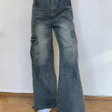 Джинсы карго на резинке, штаны Zara 1