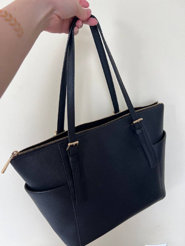 Сумка Michael Kors Charlotte чёрная кожа сафьяно 2