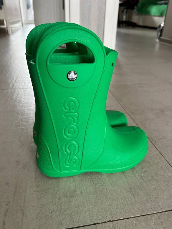 Сапоги Crocs зелёные детские 34-35 размер