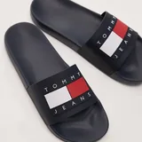 Чёрные вьетнамки, белые и тёмно-синие шлёпанцы Tommy Jeans 7