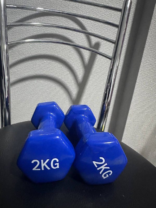 Коврик для фитнеса, гантели 2 кг 2