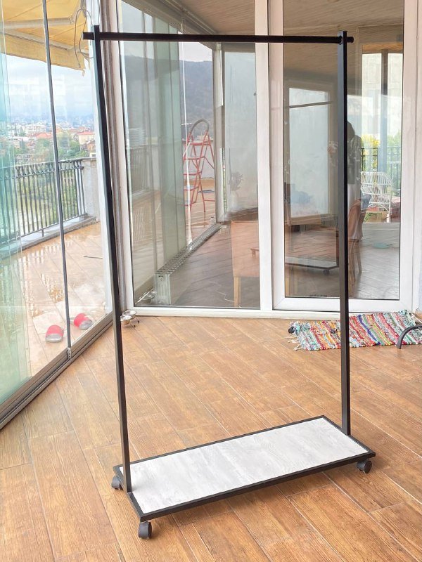 Рейл для одежды на колёсиках 108х175х40